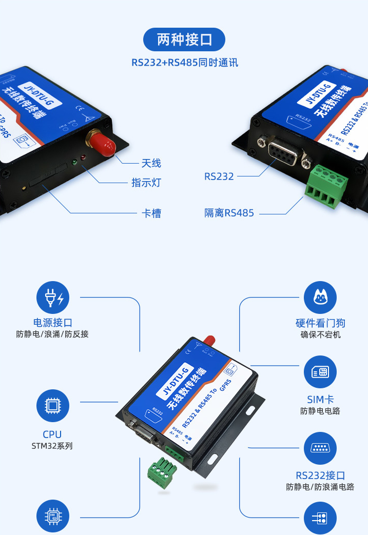 聚英工業(yè)級(jí)4G DTU接口