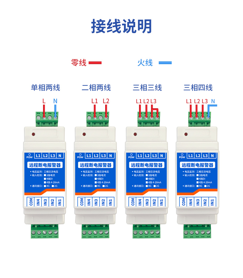 遠程斷電報警器 接線說明